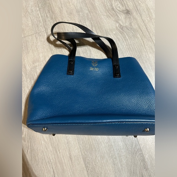 Blue Leather Tote Bag Vera pelle